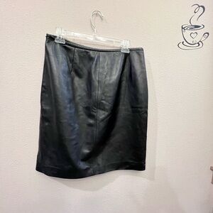 Valerie Stevens, petite leather midi skirt, size 12 petite. #222
